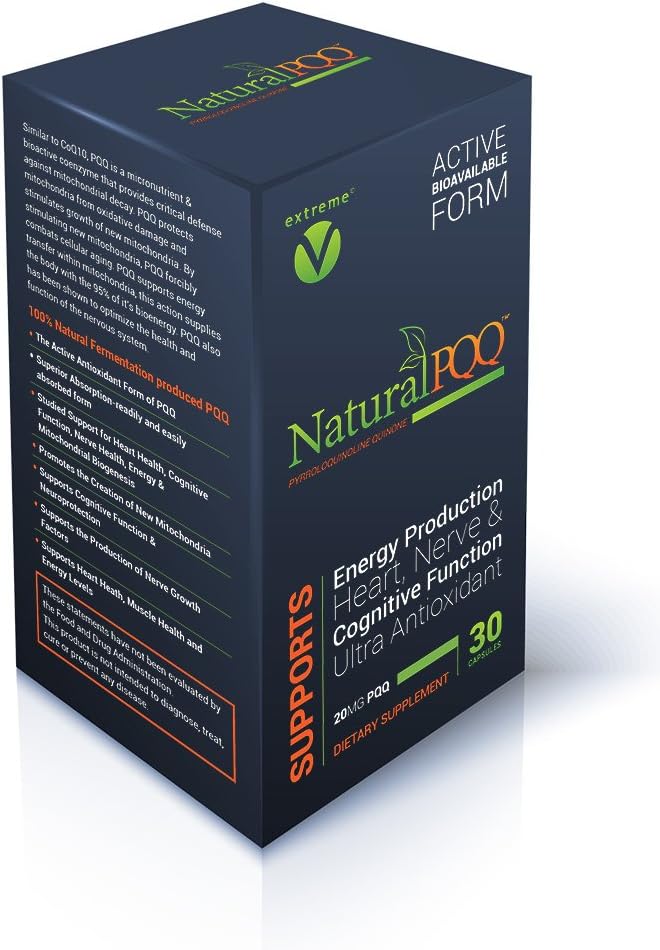 NaturalPQQ - Cellular Energy for The Active Lifestyle - 20mg PQQ, Mitokondriel Biogenese