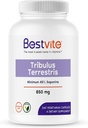 BESTVITE Tribulus Terrestris 850mg pr. kapsel (240 vegetariske kapsler) - Standardiseret ekstrakt - min 45% saponiner - ingen stearater - ingen silikonedioxid - ingen Fillers - Vegan - ikke GMO - gluten fri