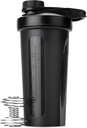 Mr. Pen- Shaker Bottles for Protein Mixes with Twist Cap, 28 oz, Black Protein Shaker Bottle with Wire Whisk Ball, Shaker Cup, Mixer Bottle