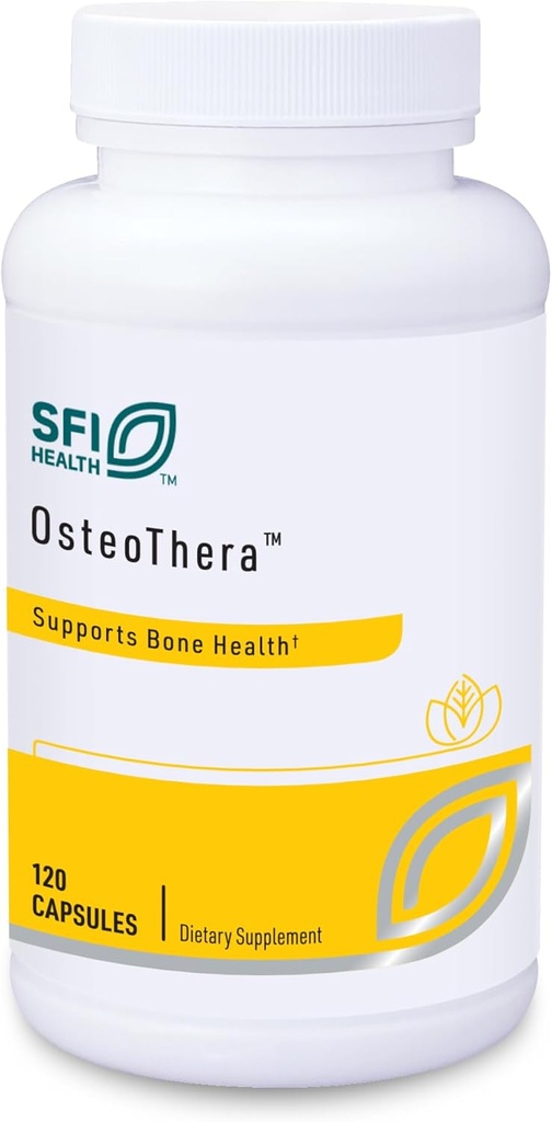 Klaire Labs SFI Health Osteothera Capsules - Hypoallergen & Multifaktorial Bone Support Formel med calcium, vitamin K, D3, Magnesium & Boron (120 Kapsler)