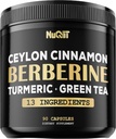 Berberine Supplement. Tilføjet gurkemeje, grøn te & mere - Support Heart Health, Body Management & Immunsystem - 90 kapsler til 3 måneders levering