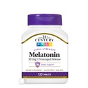 21. Century Melatonin 10mg ekstra styrke tabletter, (120 Greve), langvarig udløsning dvalehjælp til voksne, fremmer afslapning og rolig søvn, ikke-Habit Danning, Gluten- fri, ikke-GMO