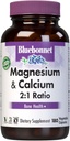 Bluebonnet Nutrition Magnesium & Calcium 2: 1 Ratio, Knoglesundhed *, Non- GMO, Vegan, Kosher Certificeret, Gluten- fri, Soy- fri, Dairy- fri, 180 Vegetabilske kapsler, 60 Servere