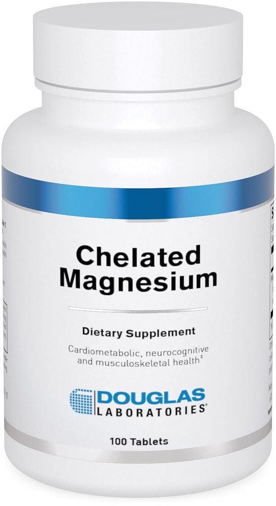 Douglas Laboratories Chelated Magnesiumstearat 124; understøtter energimetabolisme, hjerte, skeletmuskulatur og nervesystem; 100 tabletter