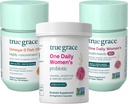 Sand Grace One Daily Women 's Multivitamin 40 + (30 Vegan Tablets), Omega-3 Fish Oil (60 Softgels) & One Daily Women' s Probiotic (30 Vegetar Capsules) - 30-dages levering af hver