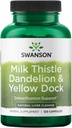 Swanson Milk Thistle, Mælkebøtte & Gul Dock - Urte Lever Support - Natural Supplement Hjælpe til at opretholde total sundhed & velvære - (120 kapsler) 1 pakke