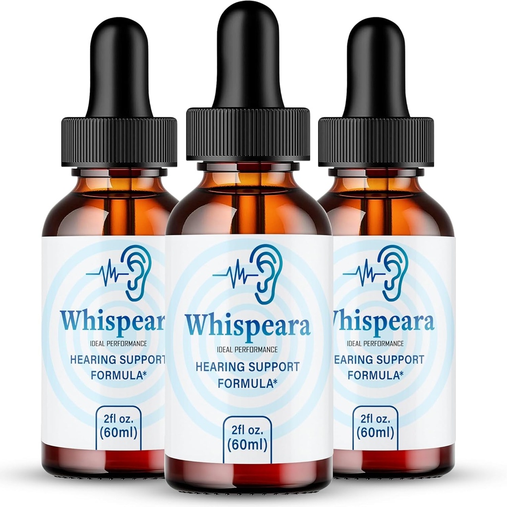 Whispeara Tinnitus Relief til Ringende Øre Drops, Ring Clear Tinnitus Liquid Drops, Maksimal styrke, Avanceret formel hørelse supplement, Øre Ringende Tinnitus, Whispeara anmeldelser (3 Pack)