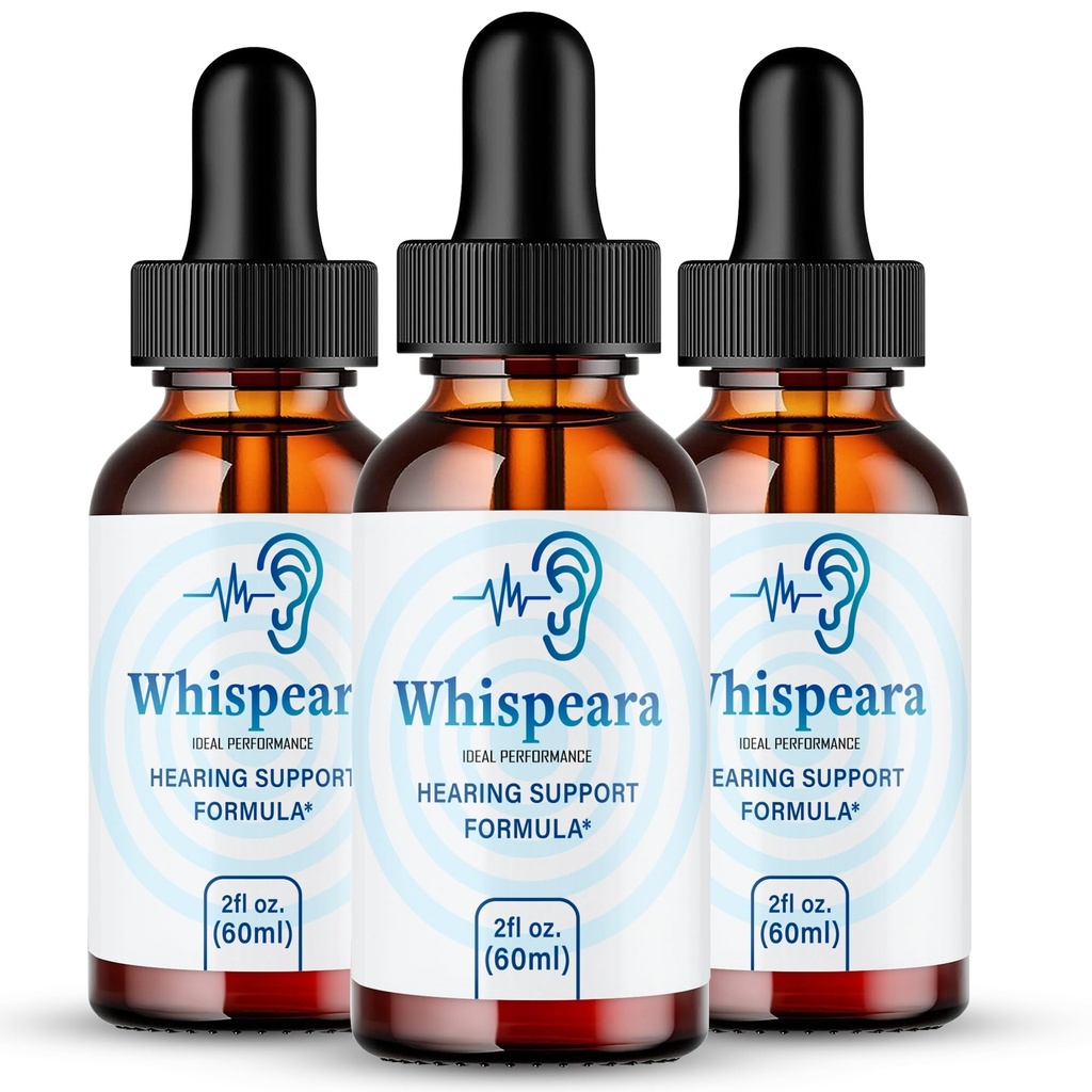 Whispeara Tinnitus Relief til Ringende Øre Drops, Ring Clear Tinnitus Liquid Drops, Maksimal styrke, Avanceret formel hørelse supplement, Øre Ringende Tinnitus, Whispeara anmeldelser (3 Pack)