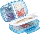Daviky Travel Pill Organizer, Ugentlig Pill Dispenser 1 gang om dagen, Stor Pill Box, Fugt Bevis 8 Segment Pill Case, Portable Pill Holder for Medicines, Kosttilskud og Vitaminer (blå)