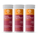 Amazing Grass Effervescent Energy Tablets: Green + Green Tea Koffein, Vand Aromering Tablet med antioxidanter, Nootropics Support, Tropical, 10 Greve (pakke med 3)