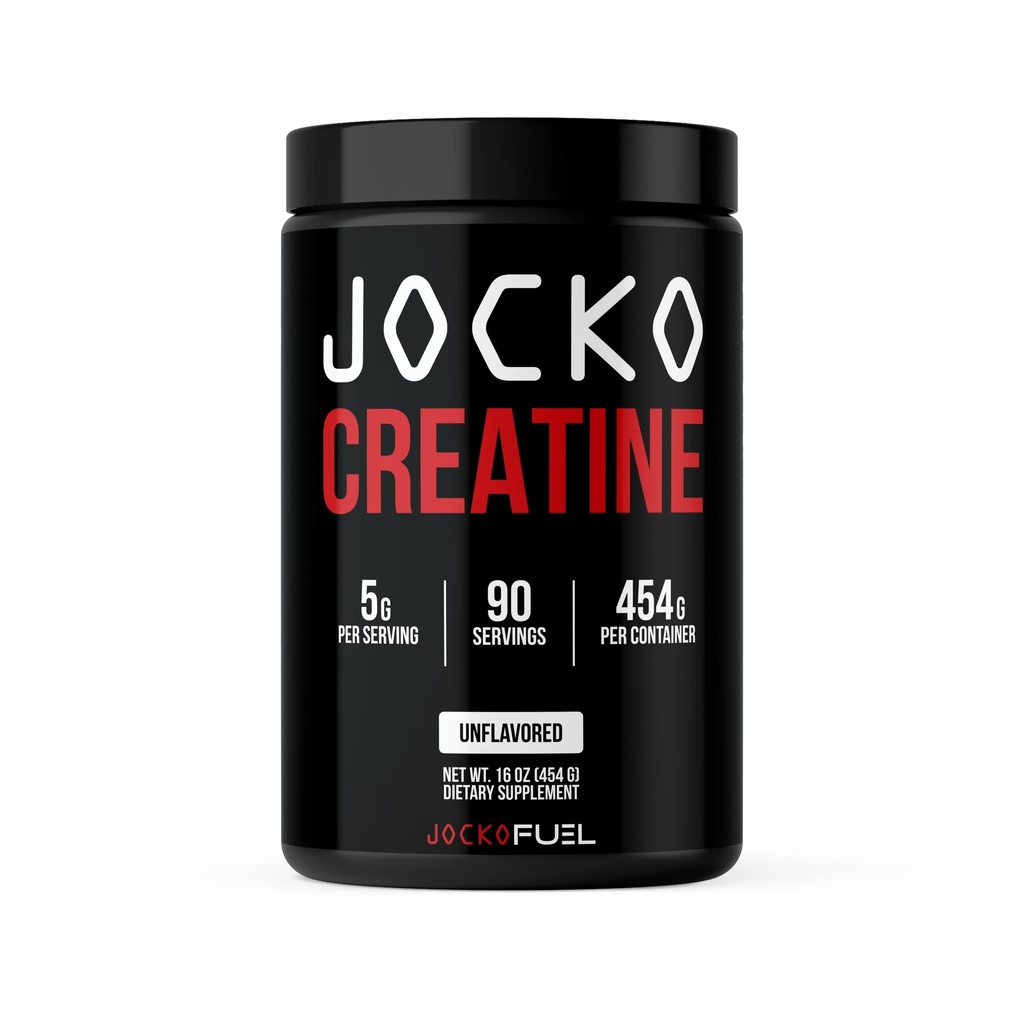 Jocko Fuel Creatin Monohydrat, Pure Mikroniseret pulver til mænd og kvinder, understøtter muskelvækst, Styrke, Recovery & Cognition, Unflavored, 450 Bedste, 90 Servering