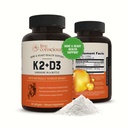Live Conscious Vitamin K2 MK7 med D3 Supplementet 124; Knogle- og hjertesygdomme - Patenteret Vitamin K & Vitamin D3 5000 IE - 60 Softgels