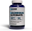 Genone Magnesium Glycinat kapsler - Forbedret Absorption for ben & mental support - Forsigtighed på Mave 567mg per servering - 180 Tæl