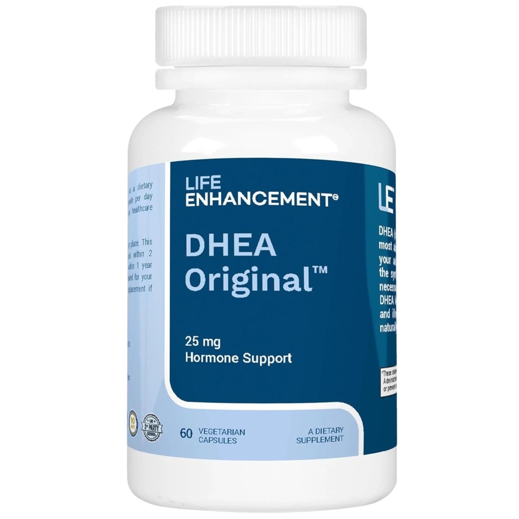 Life Enhancement DHEA Original - 25 mg DHEA tillæg med 4 mg C-vitamin - 60 Servere
