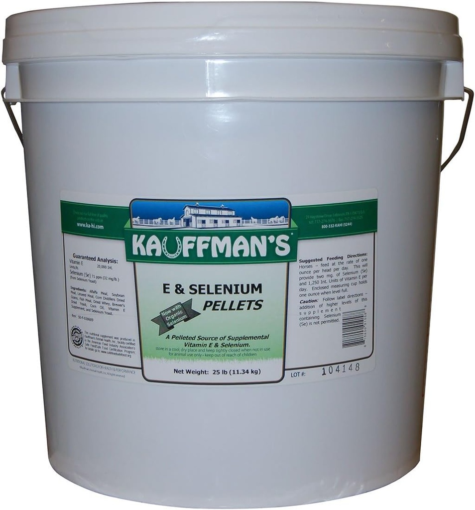 Kauffmans Vitamin E og Selenium Pellets 25 LB