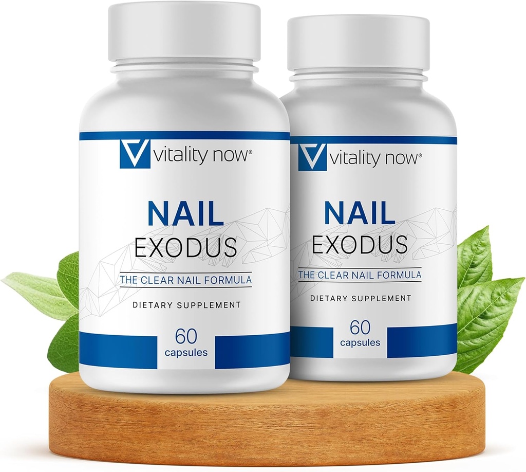 Nail Exodus - Vitality Sund Nails - Premium Formel til sundere fødder - 60 kapsler - pakke med 2