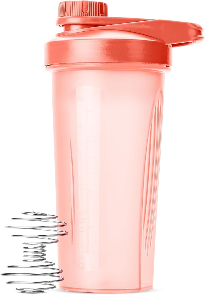 Mr. Pen- Shaker Flaske til Protein Mixes, 28 oz, Coral Pink med Twist Cap og Wire Whisk Ball, Mixer Cup til Shakes