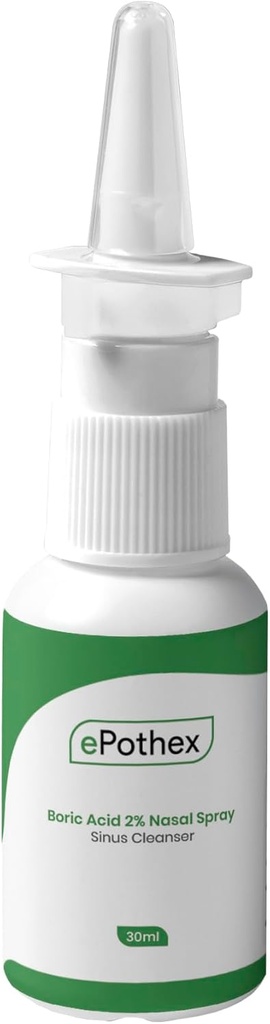 Boric Acid 2% Nasal Spray - Clears Airway Passages - Giver støtte til sæsonbetonede og kroniske Sinus udfordringer - 30ml
