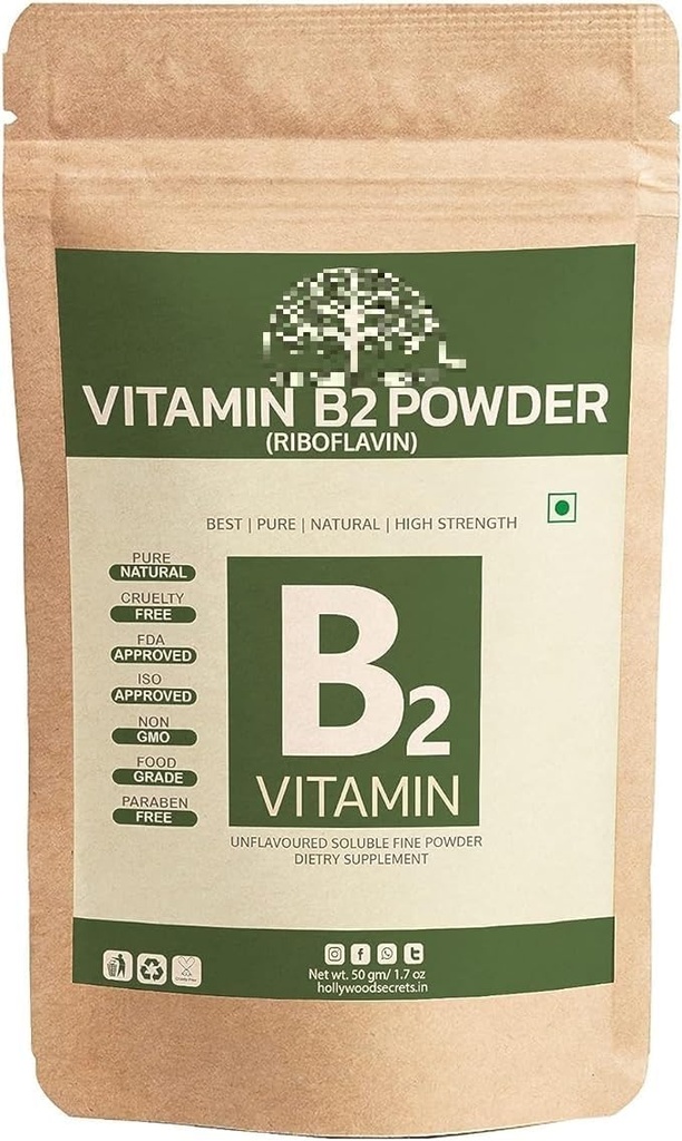 Generisk Pub Vitamin B2 Riboflavin Pulver 50gm