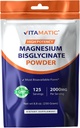 Vitamatic Magnesium (fra Bisglycinate & Oxide) - Understøtter muskel, fælles, og hjerte sundhed 250 Bedste - 125 Servering