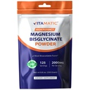 Vitamatic Magnesium (from Bisglycinate & Oxide) - Supports Muscle, Joint, and Heart Health 250 Grams - 125 Servings