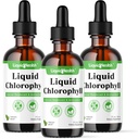 LIQUIDSUNDHED Flydende chlorophyll dråber - Intern Deodorizer, Antioxidanter, Lever Detox, immunforsvar, Relieve Bad Breature, Reducer Appetit, Collagen for Hår & Hud Sundhed - Vegan, Non- GMO (3 Pack)