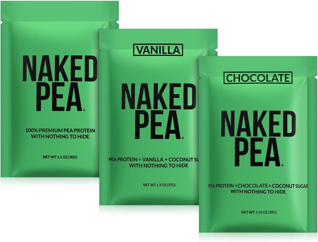 Nøgen Vegansk Pack Pea, Chokolade Pea, og Vanilla Pea