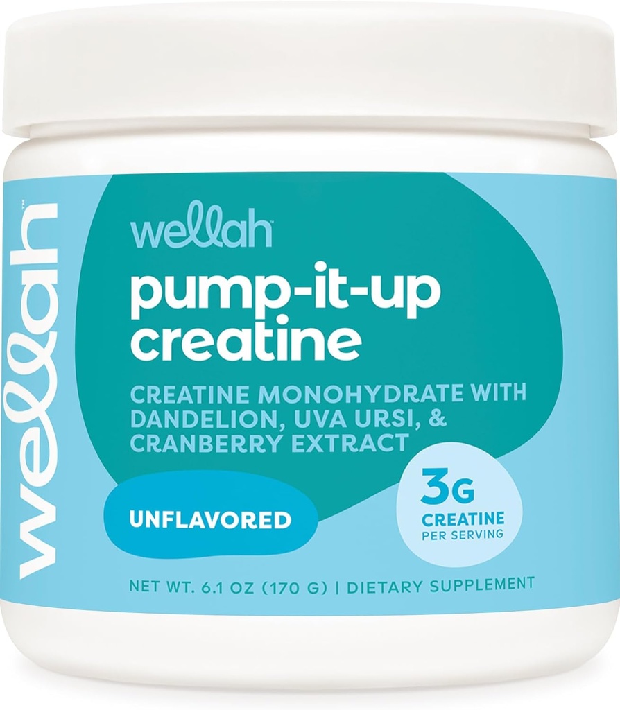 Wellah Creatine for Women (50 Servings, Unflavored) - Creatine Monohydrate with Dandelion & Cranberry Extract