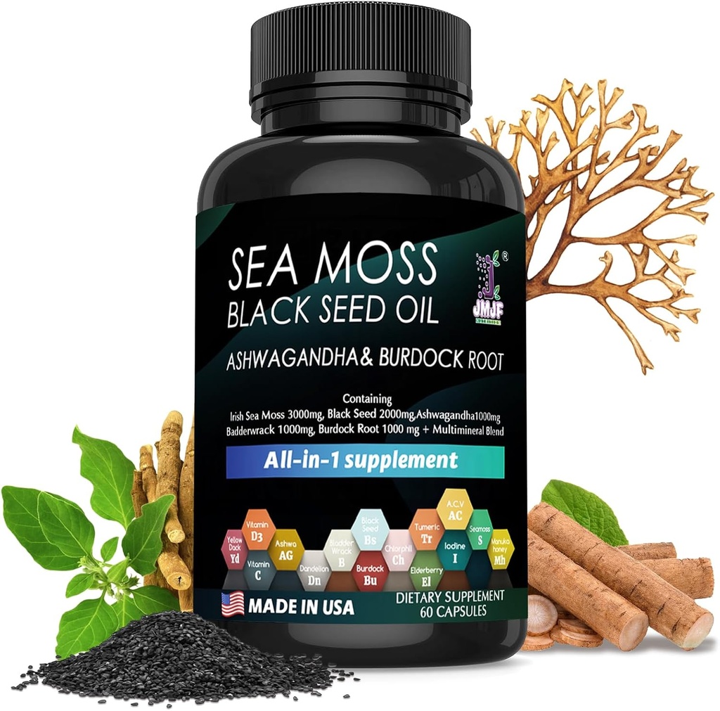 60 Tang kapsler Supplement, Økologisk Tang, Tang kapsler, Beriget med mineraler og Burdock Root, Pure Natural Tang, Øger immunsystem, Gut, og energi
