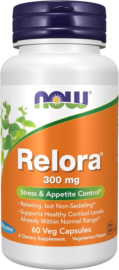 Now Foods Supplements, relora 300 mg (a Blend of Plant Extracts from Magnolia officinalis and Phellodendron amurense), 60 Veg Capsules