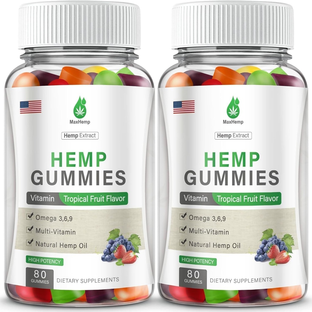 2 Pakker Hamp Gummies Edibles til søvn smerte rolig Hamp Olie Infunded Gummy