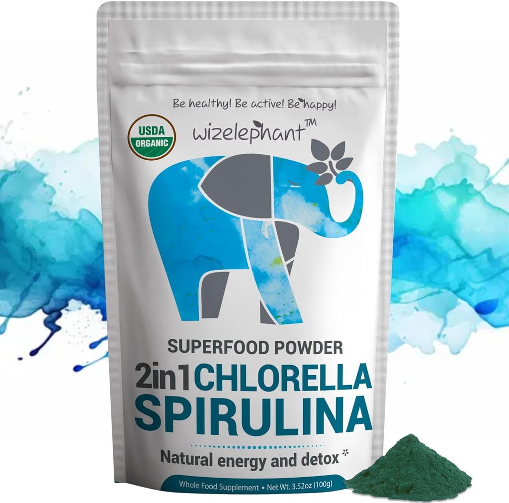 Chlorella Spirulina Powder Organic Mezzogiorno; Super Green Powder and Smoothie Mix Mezzogiorno; Rich in Chlorophyll for immunforsvar og energi Mezzogiorno 124; Raw Vegan Protein Mezzogiorno; Spirulina Chlorella Powder Mezzogiorno;