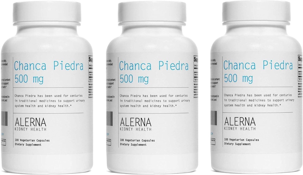 Chanca Piedra 500 mg - Nyre Stone Crusher, Dissolver, Gallblære Support - 100 vegetariske kapsler (pakke med 3)