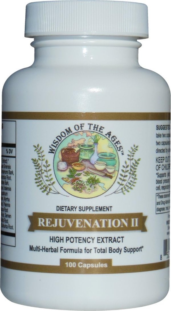 REJUVENATION II Multi- Herbal supplement til Total Body Support! 100 Kapsler