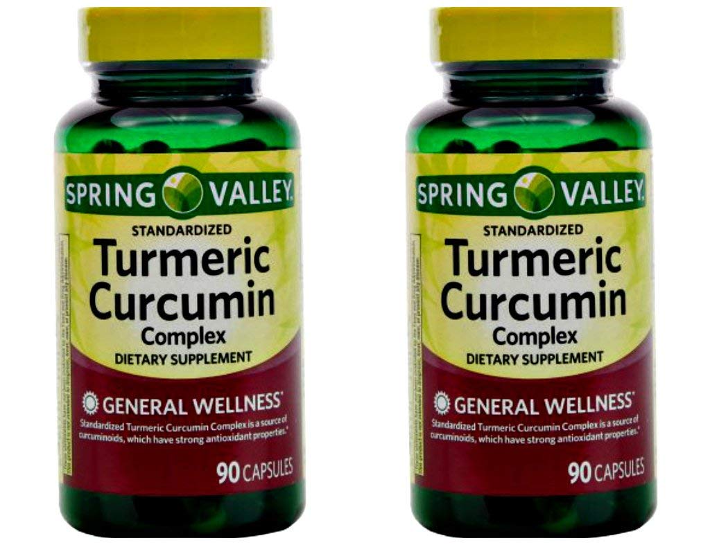 Spring Valley Standerdized Complex Gurkemeje Kosttilskud Kapsler, 500 mg, 90 tal, 2 pk