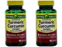 Spring Valley Standerdized Complex Gurkemeje Kosttilskud Kapsler, 500 mg, 90 tal, 2 pk