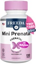 FREEDA Mini Prenatal Vitamin - Kosher Prenatals - Tiny Let at synke tabletter - Prenatal Vitamin med jern, Prenatal Folinsyre / Folate, D-vitamin - Pre Natal Multivitamin til gravide kvinder (120)