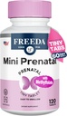 FREEDA Mini Prenatal Vitamin - Kosher Prenatals - Tiny Let at synke tabletter - Prenatal Vitamin med jern, Prenatal Folinsyre / Folate, D-vitamin - Pre Natal Multivitamin til gravide kvinder (120)