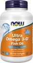 NOW Supplements, Ultra Omega 3-D™, Omega-3 Fish Oil + Vitamin D-3, Cardiovascular Support*, 90 Softgels