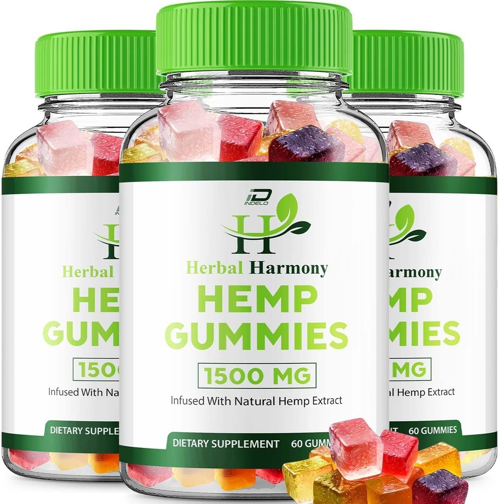 Herbal Harmony Gummies for Mænd og Kvinder - Herbal Harmony Gummy, Herbal Harmony Infunderes med Hamp Extract, Herbal Harmony Natural Hamp Supplement Anmeldelser (3 Pack - 180 Gummies)