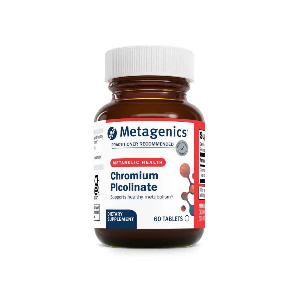 Metagenics Chrom Picolinate - Biotilgængelig Chrom for Metabolisme Support * - Essential Trace Mineral - Non-GMO - Vegetar - Gluten- Free - 60 Tæl