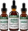 NutraMedic Detox Support Bundle - Sealantro (Chlorella, Cilantro Leaf & Pacific Cold- Water Red Seaweed), Sparka (Astragalus) & Burbur Pinella Ekstrakter til Cleansing & Detox Support - 3-Piece Set