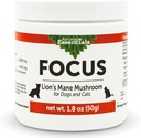 Animal Essentials Focus Lions Mane Mushroom supplement til hunde & katte - understøtter hjernesundhed, kognitiv funktion, sund immunrespons, Mushroom Powder Extract - 1.8 Oz (pakke med 1)