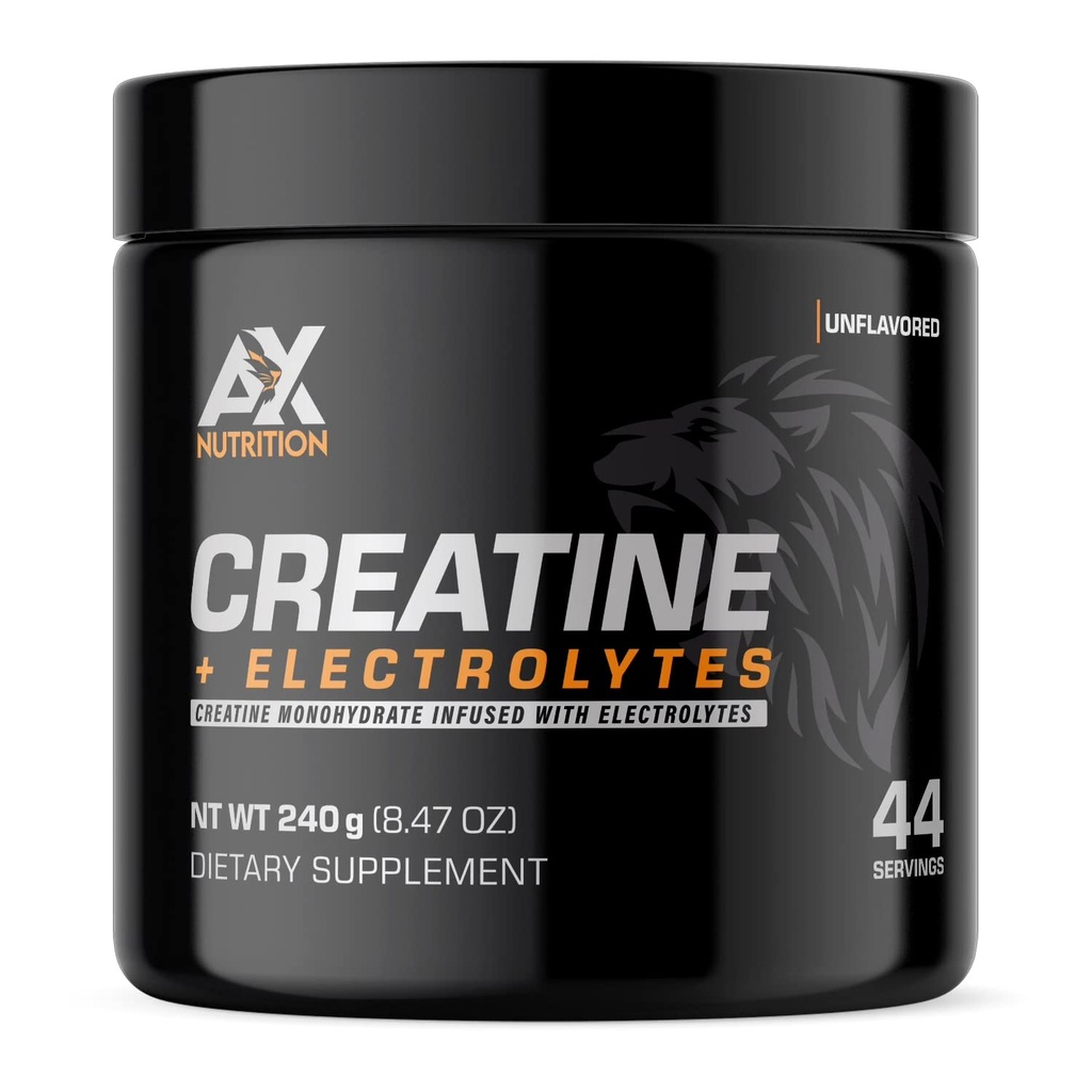 Creatin + Electrolytes 240g • 124; 100% Pure Creatin Monohydrat Infunderes med Electrolytes • 124; Support Muscle Growth Mens Staying Hydrated • 124; 44 Serveringer
