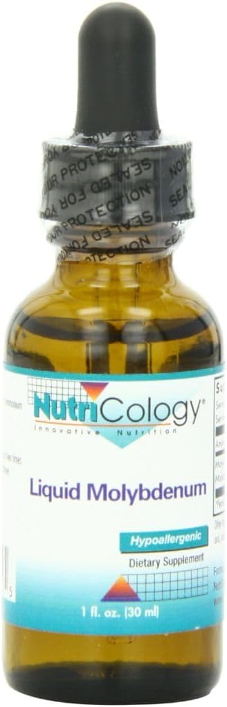 Nutricology Liquid Molybdæn Supplement - Svovl Metabolisme Support, 25mcg per drop, Urisyre, Trace Minerals, Liquid Drops - 1 Fl Oz