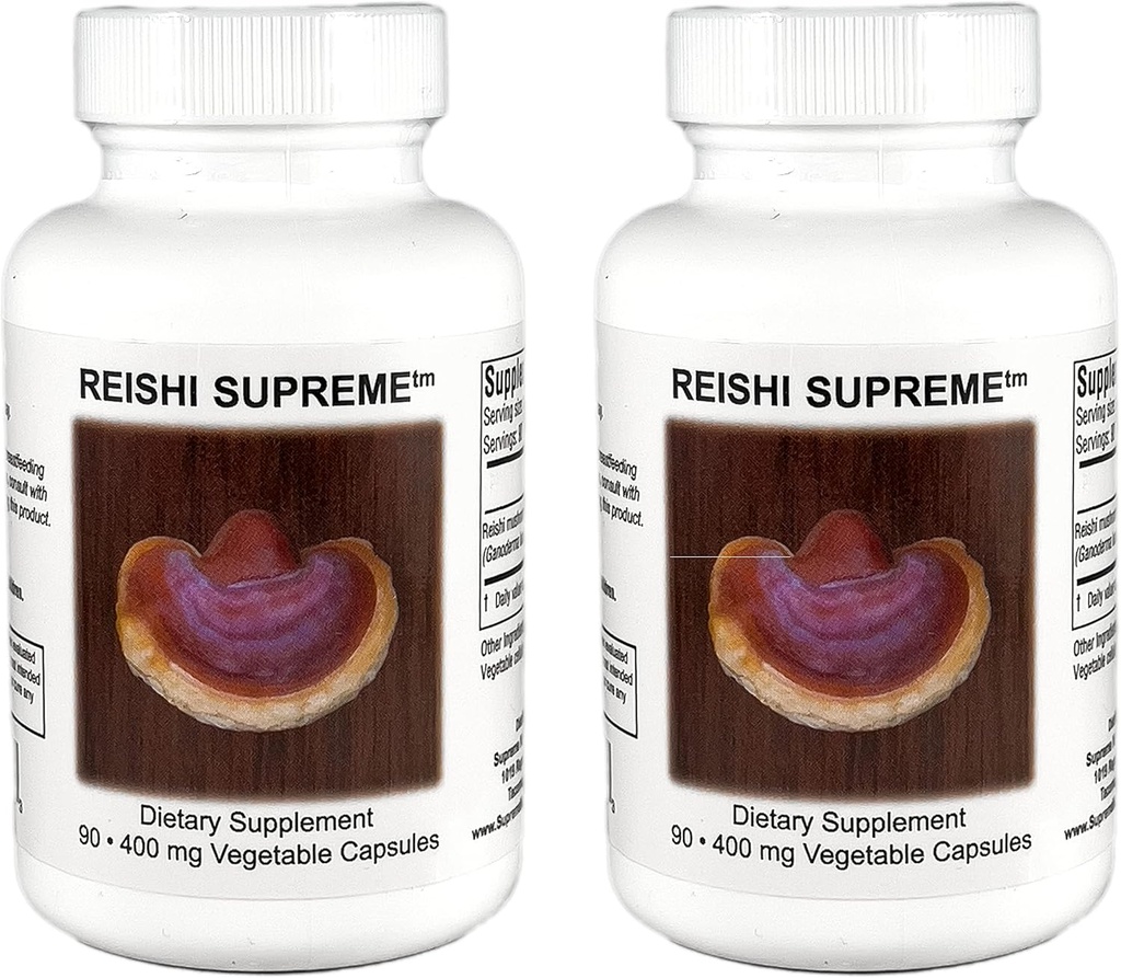 Supreme Nutrition Reishi Supreme, 90 Pure Reishi Mushroom Vegetarian Capsules | 2 Pack