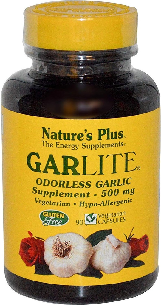 NaturePlus Garlite Odorless Hvidløg - 90 Kapsler - Vegetarisk, Gluten Gratis - 90 Servering