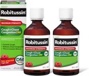 Robitussin Voksen maksimal styrke Hough Plus Bryst Congestion DM Max, Hough suppressant og Expectorant, Raspberry Flavor, 8 Fl Oz x 2