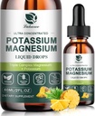 Kalium Magnesium Supplement Flydende w / Triple Complex Magnesium Glycinate & Kalium Plus Omega 3, Sea Moss, Black Seed, D3K2 & Calcium til Zzz, Leg kramper & Muscle-2 FL OZ Drop