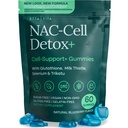 Sugar- Free NAC Gummies, N- Acetyl Cysteine Supplement med mælk tidsel, Glutathione, & Selenium, NAC Complex for Energy, Respiratory Health, Lever Detox & Rense, Nyre, Antioxidant Support